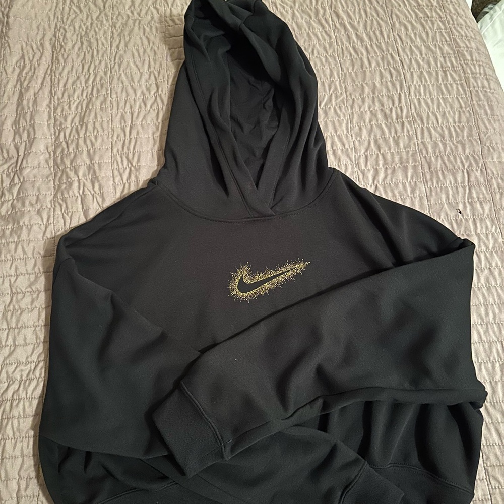 Nike Black Hoodie with Gold Logo